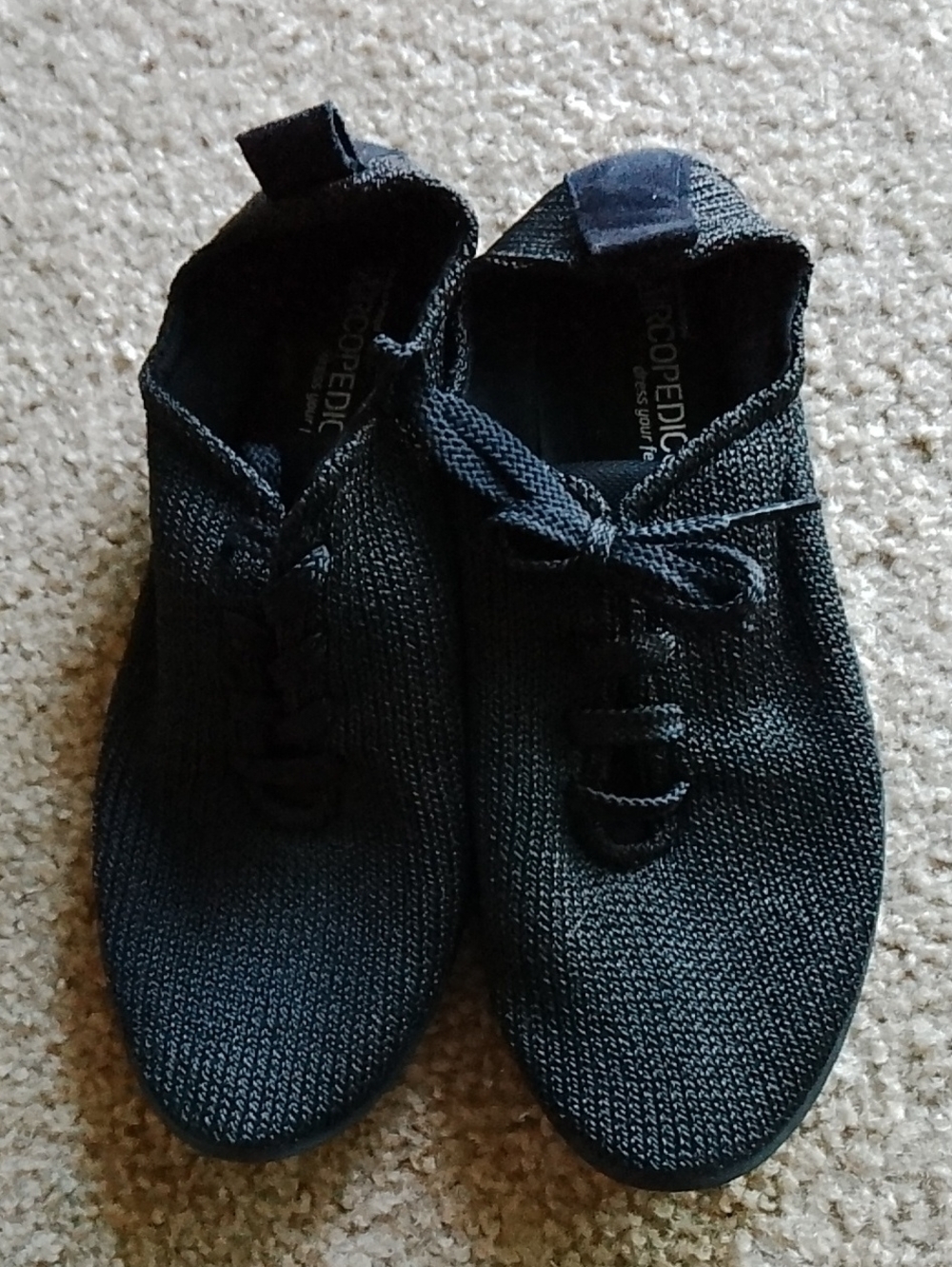 Arcopedico Comfort Womans Knit Casual Shoes - Black 37 Euro